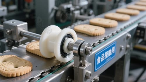 bearing wheel for food machinery