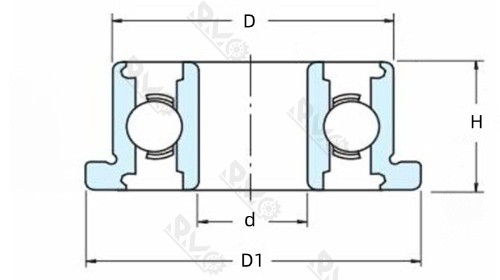 flange ball bearing drawing