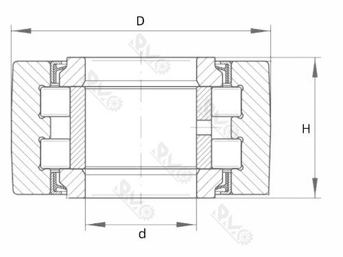 PWTR50110 Supporting Roller Bearing Drawing PWTR50110 Supporting Roller Bearing Drawing