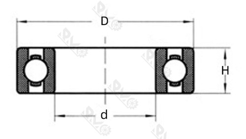 6204CE2RS Ceramic bearing drawing