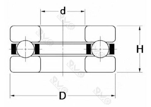F series thrust ball bearing drawing