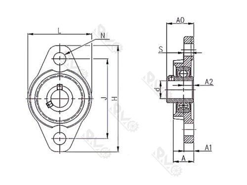 KFL Series Zinc Alloy Pillow Block Bearing Drawing KFL Series Zinc Alloy Pillow Block Bearing Drawing