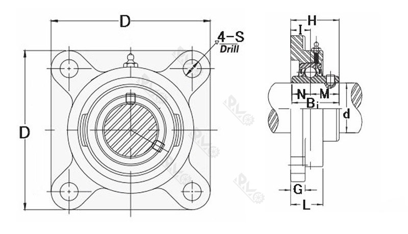 SUCF205-16 Pillow Block Bearing Drawing SUCF205-16 Pillow Block Bearing Drawing