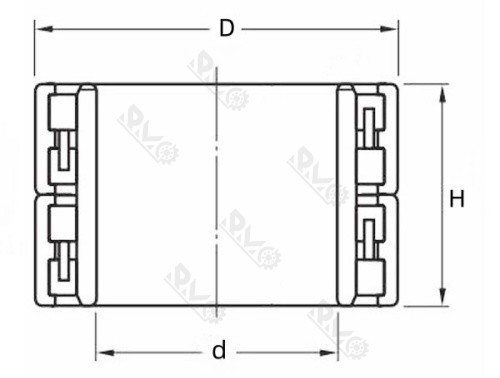 313823 Four Row Cylindrical Roller Bearing Drawing