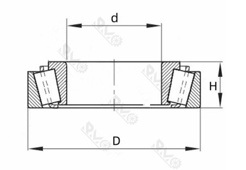 30208 Single Row Tapered Roller Bearing Drawing
