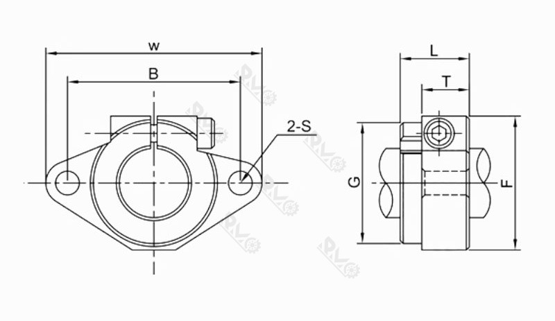 SHF25 Shaft Support drawing SHF25 Shaft Support drawing