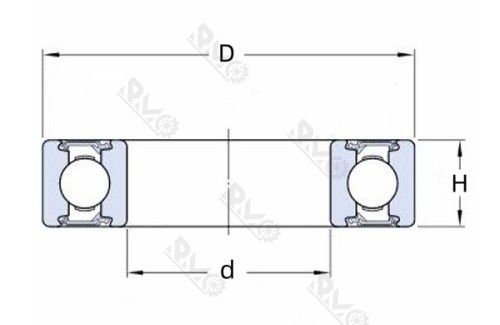 609 2RS miniature bearing drawing